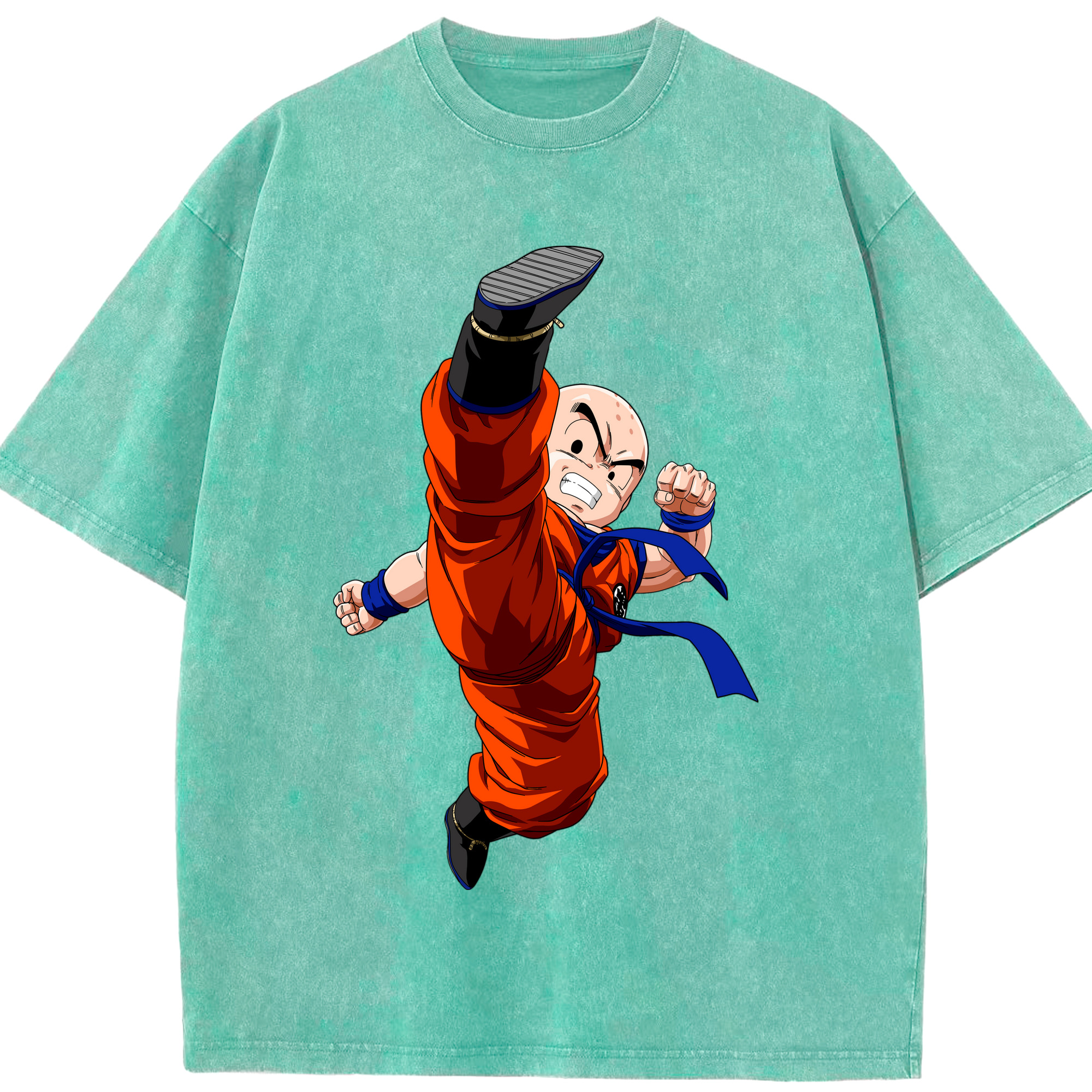 （画像用） ドラゴンボール クリリン DRAGON BALL krillin 綿100% ヴィンテージ風 半袖Tシャツ（フロントプリント）